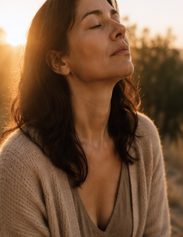 Woman standing on a beach